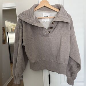 Aerie Soft Gray Fleece Jacket